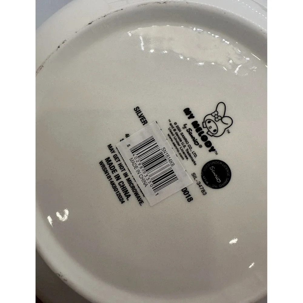 Sanrio My Melody Ceramic Dinner Serving Bowl NEW White Pink Cupcake Hello Kitty